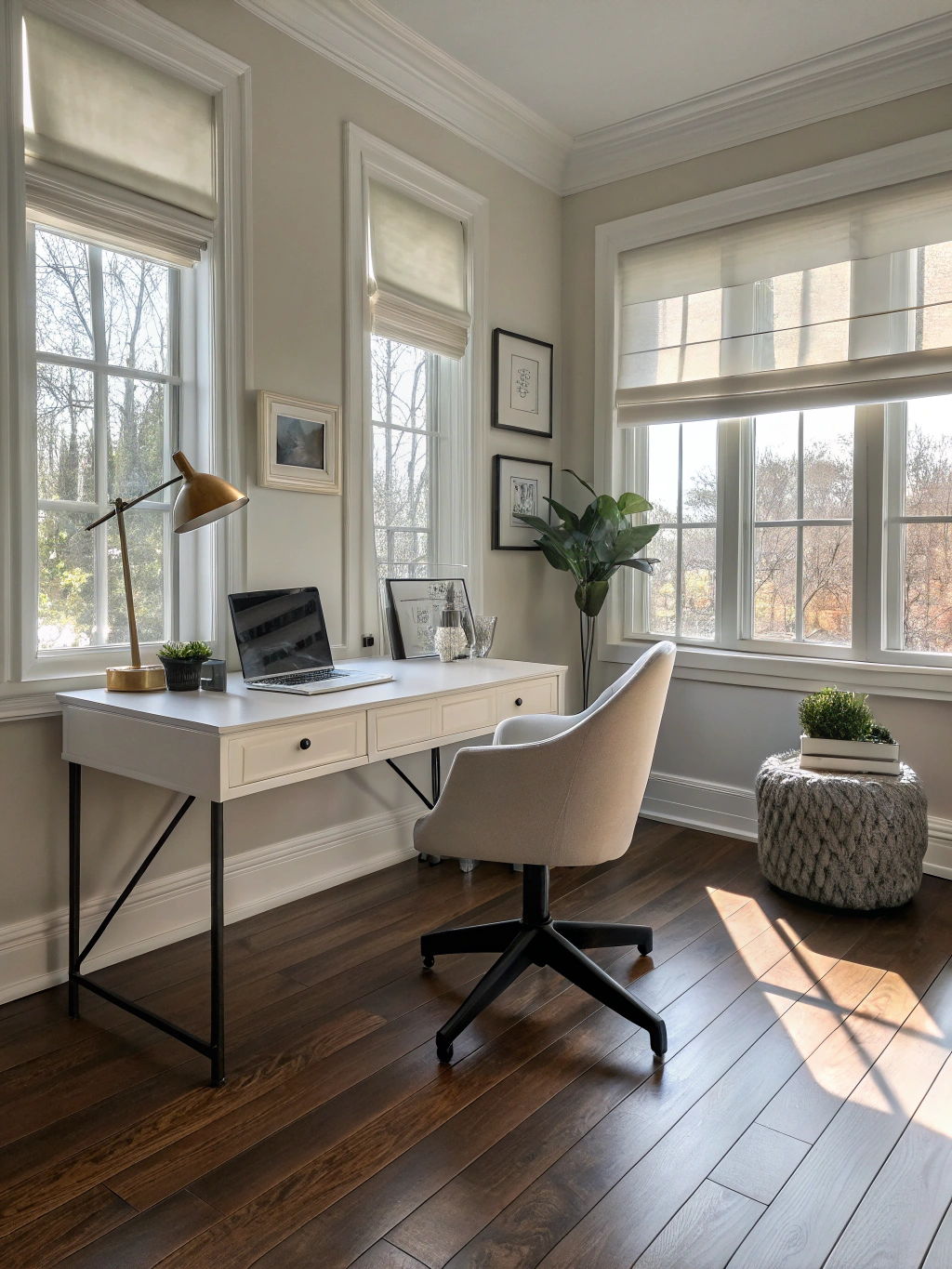Espace de travail minimaliste et lumineux