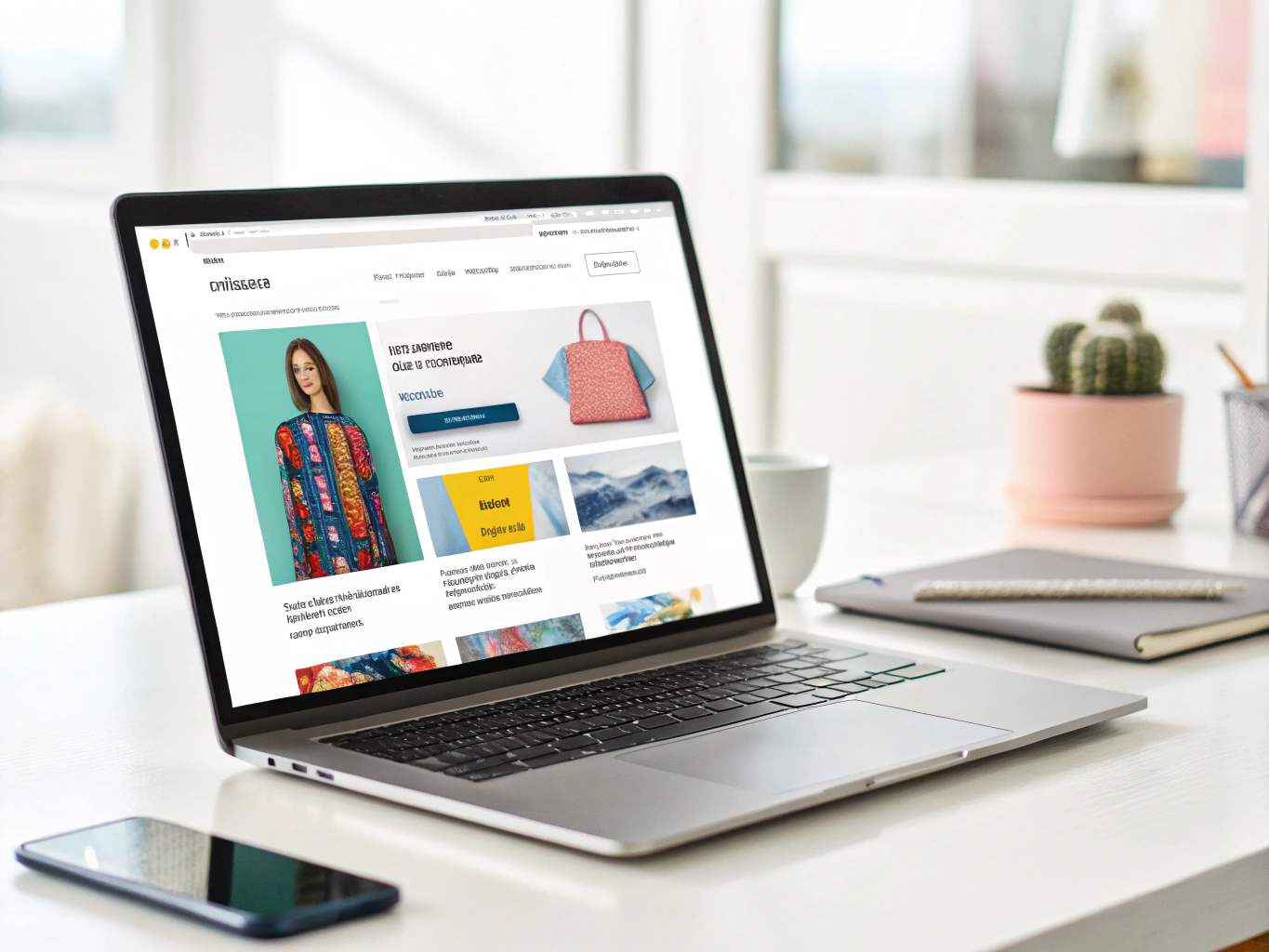 Interface utilisateur épurée pour une plateforme e-commerce