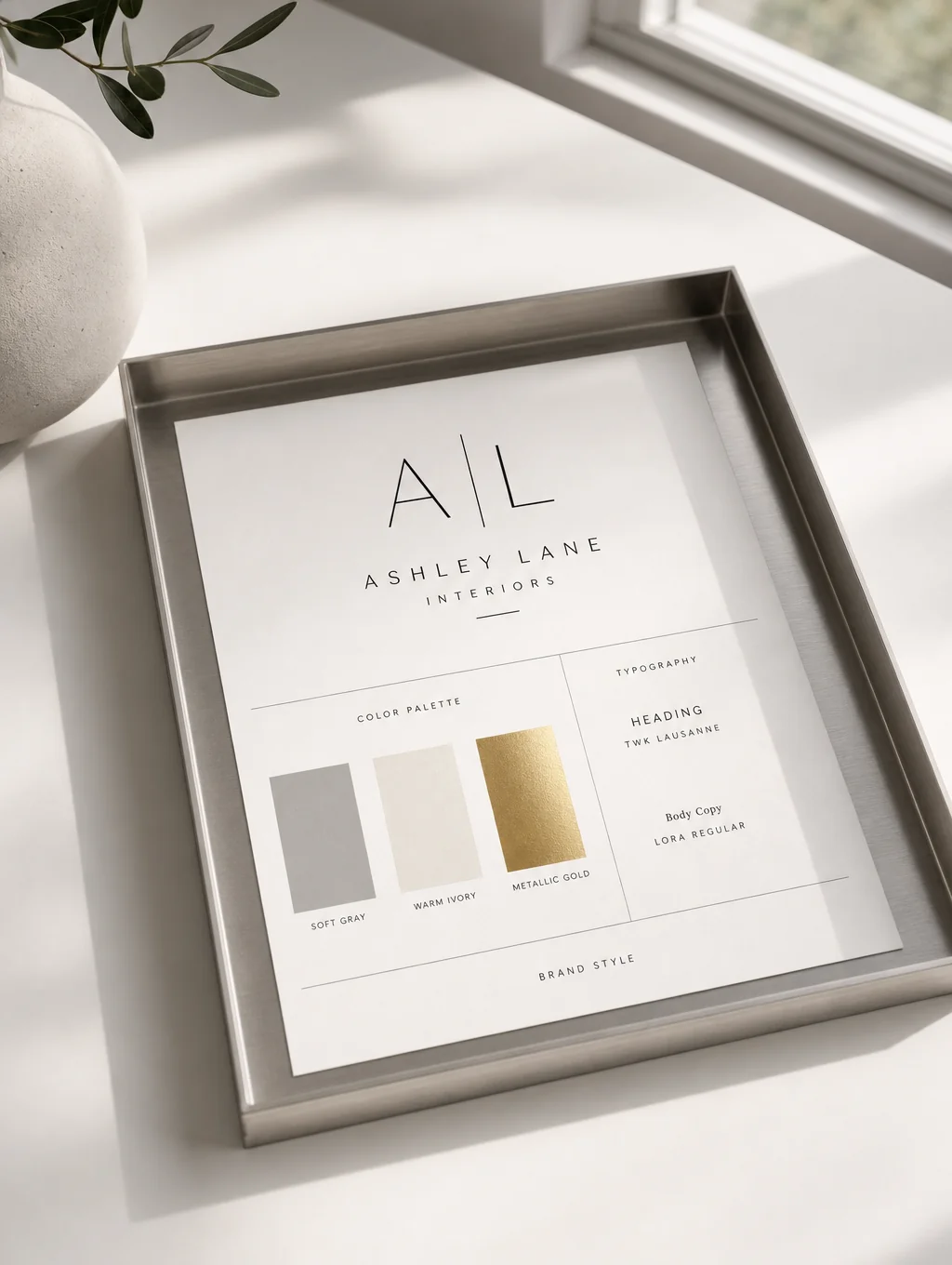 Identité visuelle minimaliste pour une marque de luxe suisse